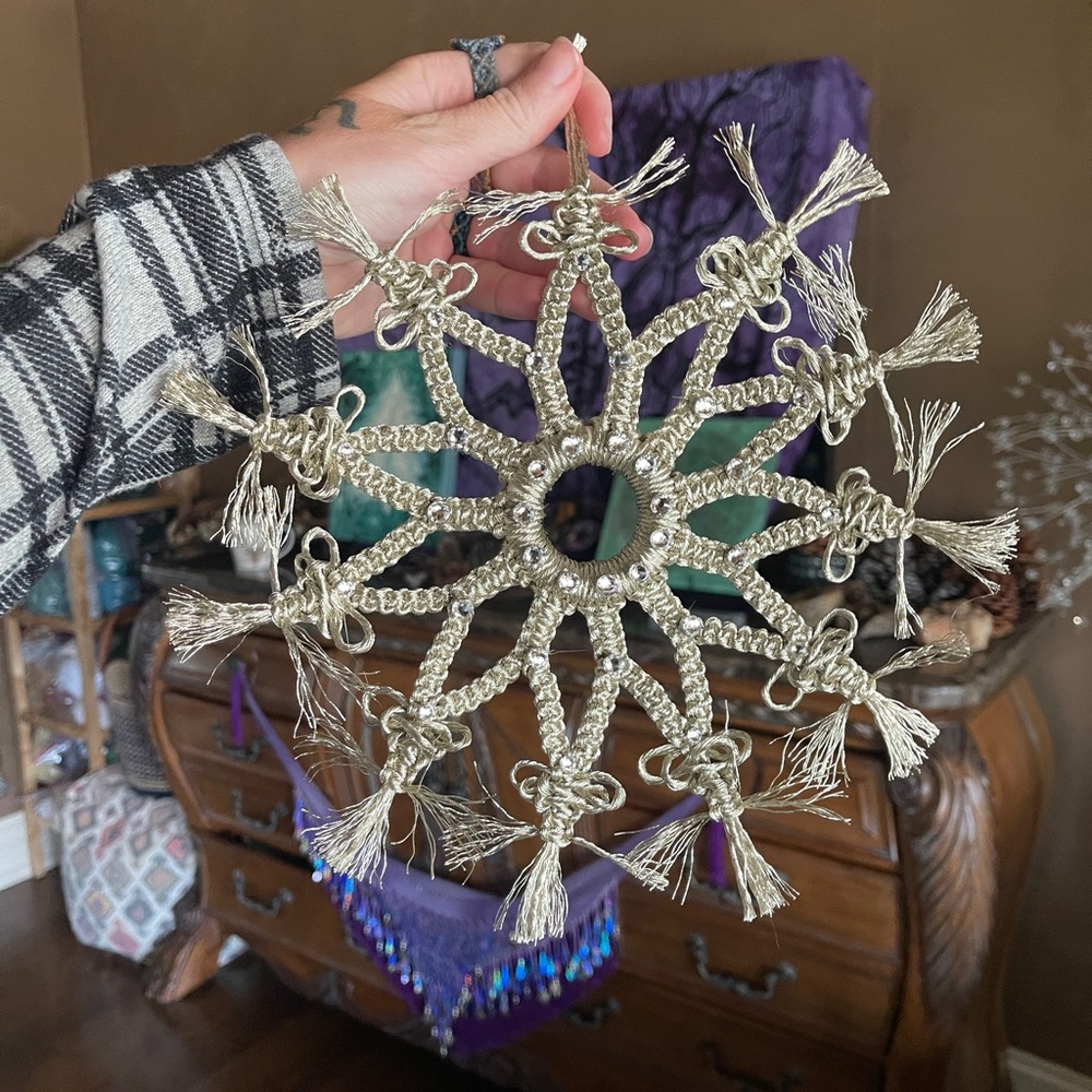 Handmade Macramé Snowflake Ornament